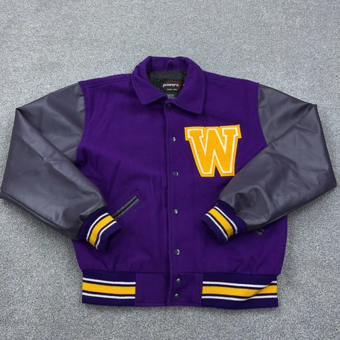 Vintage Washington Huskies Jacket Men Medium Letterman Varsity Wool Bomber Coat Cover