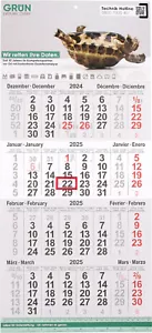 4 Monatskalender 2025 | Bürokalender | Wandkalender von GRÜN Data Recovery - Bild 1 von 5