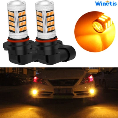 2X Amber 9006 HB4 9012 Car Pickup Truck Fog Lights Driving Lamp 92-SMD LED Bulbs - Image 1 of 4