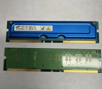 MR18R0828AN1-CG6 Samsung 128MB Rambus PC600 600MHz ECC 53ns 184-Pin 2.5v RDRAM - Image 1 of 2