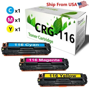 (3PK,CMY) CRG116 Toner Cartridge 116 for LBP5050 MF8080Cw MF8050Cn Printer - Picture 1 of 2