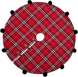 Gartner Studios 48" Traditional Red Plaid Christmas Tree Skirt - Picture 1 of 2