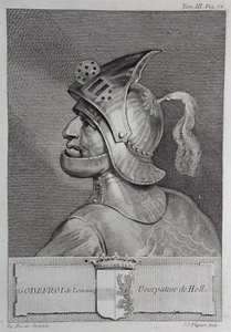 Gravure Antique print GODEFROI De Lorraine Hollande Flipart Count of Holland - Picture 1 of 2