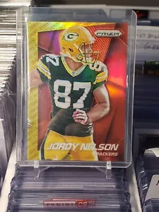 2014 JORDY NELSON NFL Panini Prizm Yellow & Red Panini Logo Prizm #98 GB Packers - Picture 1 of 2