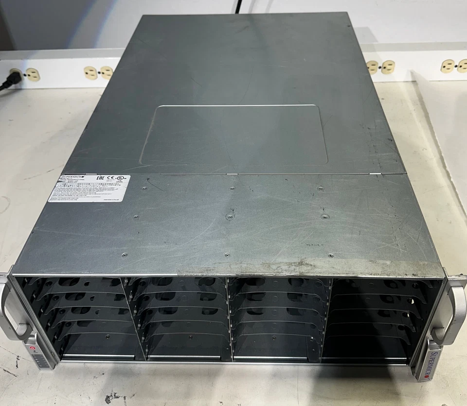 Supermicro 4U SAS3 36 Bay TRUNAS Storage Server Xeon 28 Core 64GB SQ PSU RAILS - Image 1 of 4