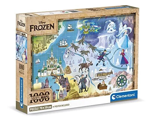 Clementoni- Disney Frozen Frozen-1000 Pezzi-Puzzle Adulti, Made in Italy, (K7W) - Immagine 1 di 1