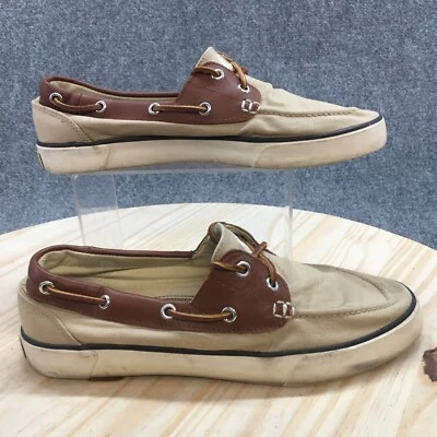 Zapatos de barco Polo de Ralph Lauren para hombre 10 D Rylander con cordones cómodos beige lona Foto 1 de 4