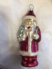 Santa Claus Christmas Blown Glass Ornament