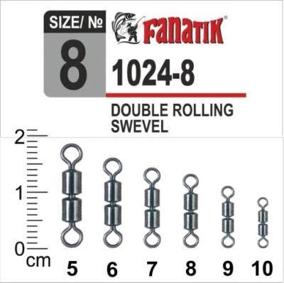 FANATIK Doppelwirbel 1024 #10-5 Angel Fishing Rolling Double Swivel Wirbel