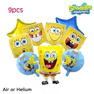 9pcs SpongeBob SquarePants Helium Balloon Foil. Lolly Bag Cake Party Cupcake - Picture 1 of 7