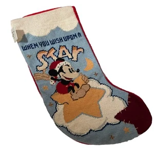 Vtg Midwest Of Cannon Mickey Mouse Christmas Stocking When You Wish Upon a Star - Picture 1 of 7