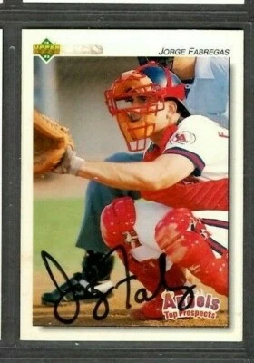 1992 Upper Deck #329 Jorge Fabregas Angels Baseball Card Signed Autograph (E24) - Image 1 of 2