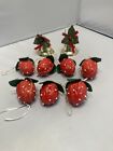 Lot Of 9 Christmas Ornaments Strawberries And Bells Vintage