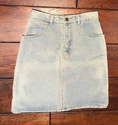 VTG 80s GUESS Skirt GEORGES MARCIANO Denim Pencil Straight Made in USA - Size 26 - Image 1 of 4