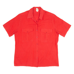 Plain Shirt Red Short Sleeve Womens M