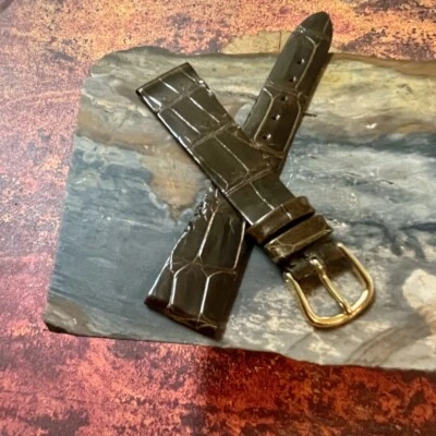 正品 Crocodile 19 毫米 宝路华大使 原装表带 复古 20 世纪 60 年代 NOS — 第 1/4 张图片