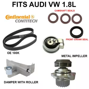 Engine Timing Belt KIT WATER PUMP,DAMPER,ROLLER & TIMING BELT FOR AUDI VW 1.8L - Picture 1 of 1