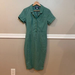 Collectif vintage London collared pencil dress nurse teal Size 6 NO BELT - Picture 1 of 15