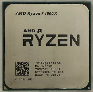 AMD Ryzen 7 1800X Octa Core ''Summit Ridge'' Processor 3.6-4.0 GHz, AM4, 95W CPU - Picture 1 of 2