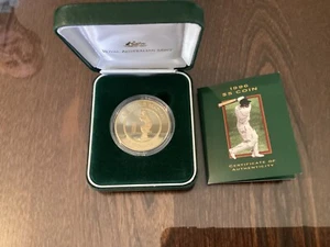 1996 Australian $5 Proof Coin, A Special Tribute to Sir Donald Bradman - Picture 1 of 3