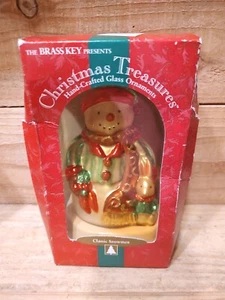 Messing Schlüssel Geschenke handgefertigt Glas Ornament Schneemann 6 Zoll - Bild 1 von 8