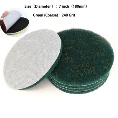 7inch（180mm）Hook and Loop Abrasive Cleaning Pad 240 Grit Scouring Pad,Waterproof - Image 1 of 4