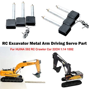 3 PIEZAS/Juego de servo de conducción de brazo de metal de actualización para excavadora de radiocontrol HUINA 592 1/14 1592 - Imagen 1 de 7