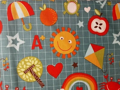 School Days on teal 100% cotton fabric from Riley Blake, per Fat Quarter