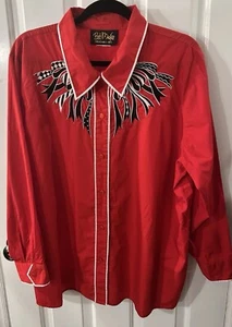 VTG Bob Mackie Women’s 2X Red Ribbons Bows embroidered Western Shirt EUC - Picture 1 of 13