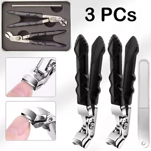 Set 3 pezzi Clipmaster Pro tagliaunghie unghie dei piedi testa grande angolata larga aperta per uomo - Foto 1 di 10