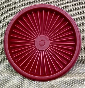 Vintage burgundischer Tupperware Servalier Sunburst Ersatzdeckel #812-58 - Bild 1 von 2