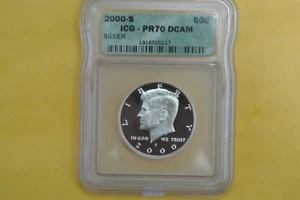 2000-S Silver Kennedy Half Dollar 50c ICG PR70 DCAM - Picture 1 of 4