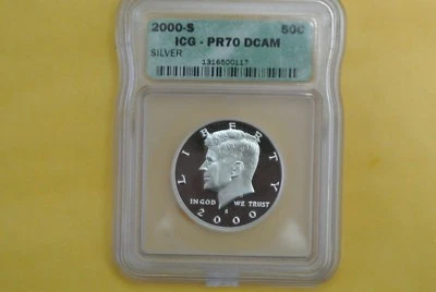 2000-S Silver Kennedy Half Dollar 50c ICG PR70 DCAM - Image 1 of 4