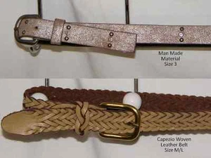 Silber/Kupfer Gürtel Größe 3 -OR- Capezio hellbraun geflochtener Ledergürtel Größe M/L wählbar - Bild 1 von 5