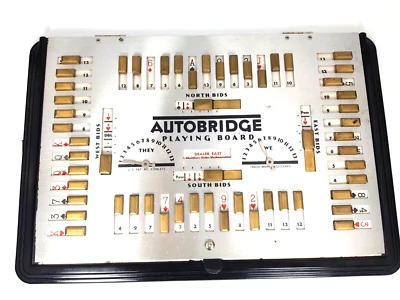 Vintage 1938 GE Metal Autobridge Card Playing Board Game w/ 1 Sheet Made in USA - Image 1 of 4