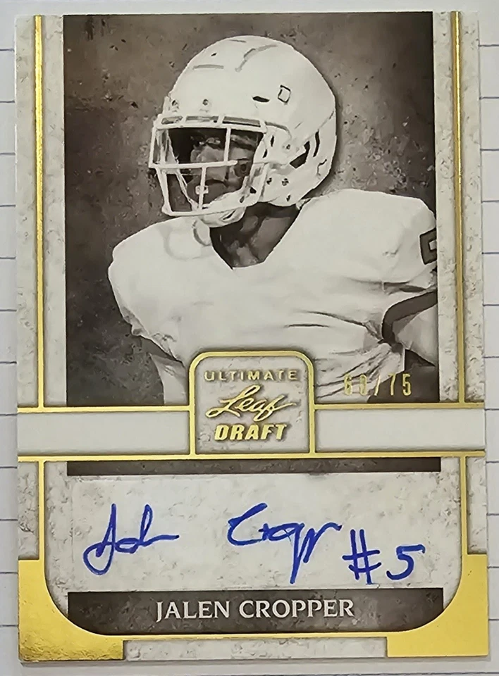 2022 Jalen Cropper Autograph 60/75 Ultimate Leaf Draft #PA-JC1  - Image 1 of 2