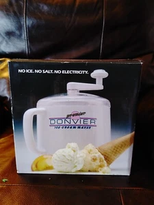 Vintage Donvier Premier Ice Cream Maker White 1-QUART NOS - Picture 1 of 4