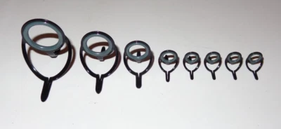 Nuevo Juego de 8 Guías de Caña de Pescar Fuji Black Hardloy BNLG Fundición Dos Pies 25-8 Foto 1 de 3