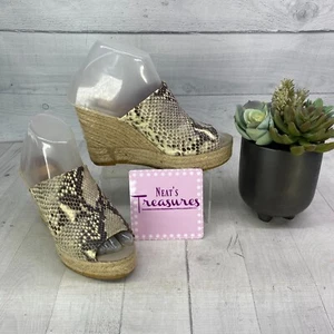 Kanna Leather Snake Spain Wedge Heel Espadrille Platform Sandal Sz EU 36 / US 6 - Picture 1 of 17