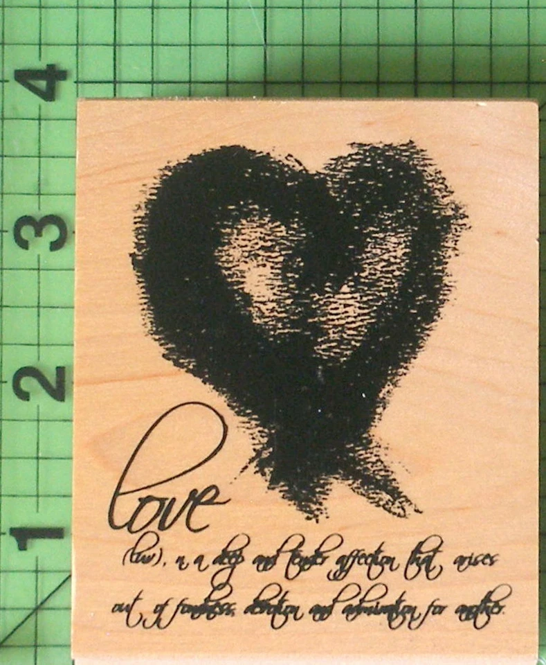 Definición de Love Heart sello de goma montado en madera por Club Scrap 2003 Foto 1 de 3