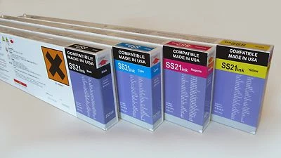 4 X 440ml Mimaki SS21 Compatible Solvent Ink Cartridge for JV33 CJV Printers  - Image 1 of 4