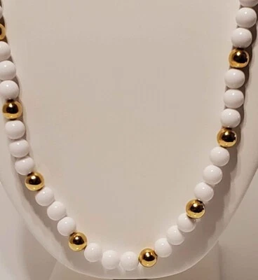 Napier Oro Blanco Bolas Redondas Collar Cuentas Moda Mujer Joyería (N159) Foto 1 de 4