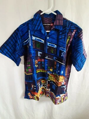 Point Zero Dimension Button Down Short Sleeve Men Shirt Size Medium, NEW! Foto 1 de 4