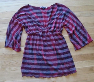 ~DANIEL BENJAMIN~ S STRICKOBERTEIL MIT AUSGESTELLTEN ÄRMELN ANIMALPRINT NEU OHNE ETIKETT ROT/SCHWARZ/GRAU - Bild 1 von 1