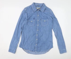 Topshop Women Blue Button-Up Shirt Size 10 - Picture 1 of 12