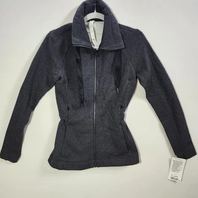 Jaqueta Lululemon Feminina 4 Cinza & Go Decolar Lã Forrada Zíper Completo Nova com Etiquetas - Imagem 1 de 4