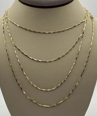 "Paquete de collar de cadena arrugada de latón de moda (4) 20"" 1 mm - Total 11,0 g | F106" Foto 1 de 4