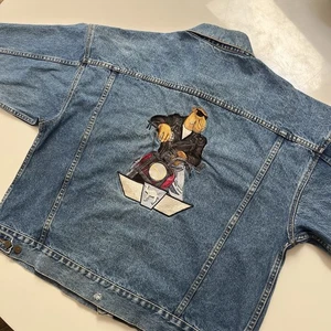 Vintage Joe Camel Cigarettes Joe Cool Biker Jean Denim Trucker Jacket Size XL - Picture 1 of 16
