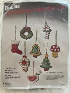 Vintage Bucilla Weihnachten Handarbeit "Jeweled" Weihnachtsschmuck - Bild 1 von 7