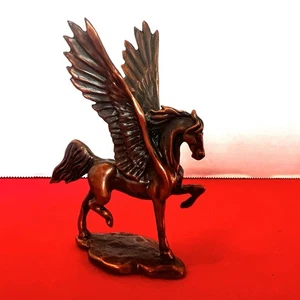 VTG 1984 Bronze Pegasus Flying Horse Collectible 3” X4” Signed Mythical - Picture 1 of 11